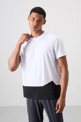 Farbblockiertes Rundhalsausschnitt T-Shirt