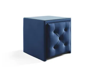 Nachttisch Nachtkonsole ERNESTO 50x50cm in Stoff Elisa Velvet Blau