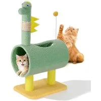 BlingBin Kratzbaum im Dinosaurier-Design Katzentunnel Katzenkratzbaum, Kletterbaum, Katzen Katzenmöbel Kletterbaum, Aktivitätsbaum Spielbaum