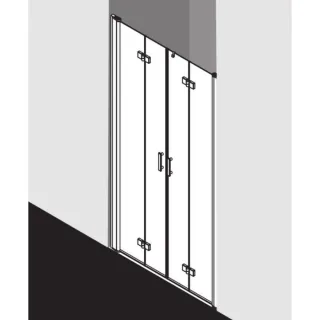 Kermi Diga Pendel-Falttür 4-tlg. in Nische DI2T412020VAK 120x200cm, silber hochglanz, ESG klar