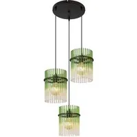 GLOBO LIGHTING Hängeleuchte GORLEY, ohne Leuchtmittel, Hängelampe Glasstäbe amber klar verlaufend elegant Wohnzimmer