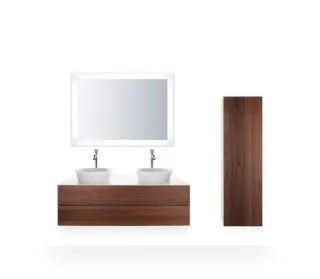 Duravit White Tulip Halbhochschrank Amerikanischer Nussbaum & Weiß Matt & Seidenmatt 400x360x1320 mm WT1332R7736
