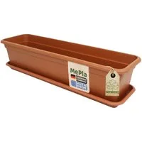 Heimwerkercenter Balkonkasten MePla Balkonkasten Balcony 40cm, Untersetzer - Terra -