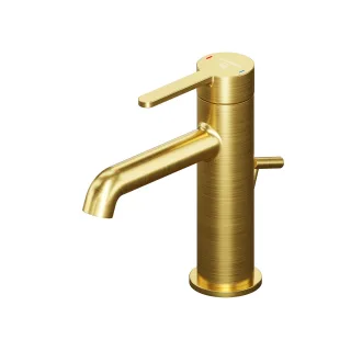 Steinberg Serie 341 Waschtisch-Einhebelmischer mit Ablaufgarnitur, Gold gebürstet 341 1000 BG
