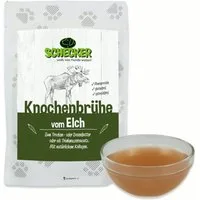 Schecker Knochenbrühe für Hunde in 4 Sorten wildlebenden Elch, Ergänzungsfutter für: Hunde, fettarm