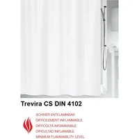 spirella Duschvorhang SECURITAS Breite 120 cm, Premium Textil-Duschvorhang, 100% Polyester, schwer entflammbar Trevira© CS DIN 4102 Brandschutznorm B1, Made in Europe, wasserabweisend, Anti-Schimmel-Effekt, waschbar 40°, Farbe weiß, Größe 120 x 200 c