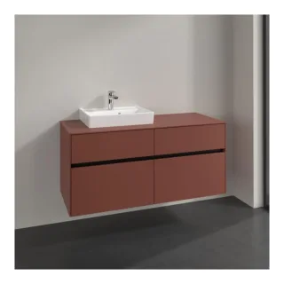 Villeroy und Boch Collaro Waschtischunterschrank C07100AH 120x54,8x50cm, Waschtisch links, wine red
