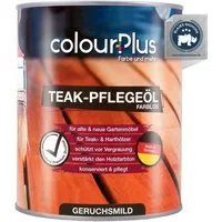 ColourPlus Teakholzöl Teak-Pflegeöl für Hart- & Tropenhölzer, außen, Holzöl außen, offenporig, wasserabweisend, für Teak & Hartholz