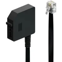 deleyCON deleyCON 0,2m Telefon Adapter RJ11 Stecker 6P4C auf TAE-F Buchse Netzwerk-Adapter