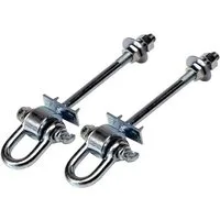 Loggyland Schaukelhaken Sicherheitsschaukelhaken verzinkt Bolzen 120mm 2er Set, (Spar-Set, 2-St., 2 Schaukelbolzen mit Bügel 12 cm), für Kopfbalken 100mm bis 120mm