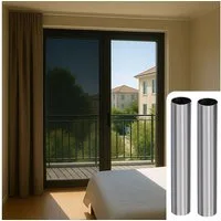 shop'n smile ideoon Sichtschutzfolie Sichtschutzfolie silber-matt 60x200cm Spiegelfolie mit UV-Schutz Sets, (2-St., 2er-Set & 4er-Set & 8er-Set), Spiegelfolie, UV-Schutz, wärme- und hitzereduzierende Filterschicht