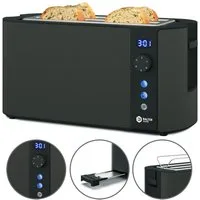 Balter Toaster Toaster TS-04-LCD Edehlstahl Grau, Langschlitz, für bis 4 Scheiben, 1500 W, LCD-Anzeige