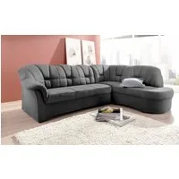 DOMO collection Ecksofa Papenburg, zeitlose Rückensteppung, elegante Armlehne, L-Form, mit Ottomane, wahlweise mit Bettfunktion