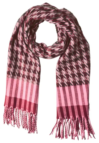 Street One - Tuch mit Houndstooth Muster vintage red - Gr. - ONE SIZE
