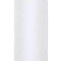partydeco Hängedekoration Dekostoff Tüll 0,15m x 9m Weiß