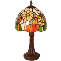 BIRENDY Stehlampe Birendy Tischlampe Tiffany Blume bunt Tiff154 Motiv Lampe