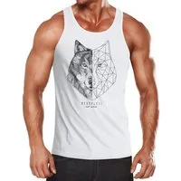 Neverless Tanktop Herren Tank-Top Wolf Polygon Kunst Grafik Tiermotiv Printshirt Muskelshirt Muscle Shirt Neverless® mit Print