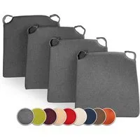 sunnypillow Stuhlkissen 4er Set Kissen Maße: 42 (vorne), 35 (hinten) x 40 x 5 cm