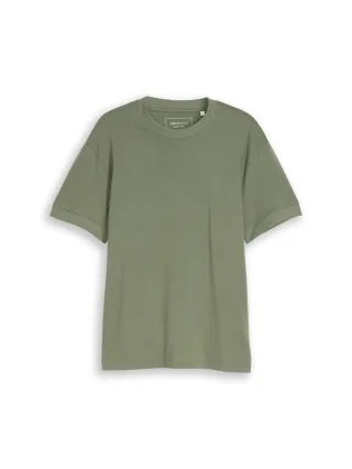 Denim Tom Tailor - Relaxed Fit T-Shirt mit Rippbündchen sea spray - Gr. - M
