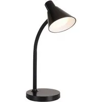Licht-Erlebnisse Schreibtischlampe PURWEN, LED fest integriert, Warmweiß, Metall LED 38 cm hoch Schwarz warmweiß 3000 K 600 lm Modern