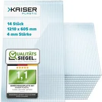Kaiser plastic Gewächshaus Gewächshausplatten Sets, 4 bis 10 mm Stärke, PC Doppelstegplatte, Made in Germany - Hagelfest und Bruchsicher - UV-Schutz