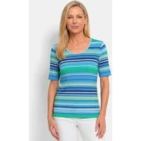 GOLDNER T-Shirt Viskoseshirt mit frischem Streifenmuster