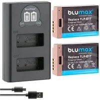Blumax Set mit Lader für Canon LP-E17 EOS M6 760D R10 R50 Typ-C 1000 mAh Kamera-Akku