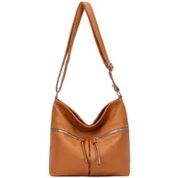 ITALYSHOP24 Schultertasche Damen Tasche Shopper Umhängetasche CrossOver Handtasche Reisetasche, Hobo Bag Crossbody City Bag Beuteltasche Freizeit Leder Optik Urlaub