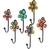 LK Trend & Style Wandhaken Handbemalter keramischer Gänseblümchen Haken, Wandhaken, (2-St), großartige Wandhaken in Handarbeit bemalt