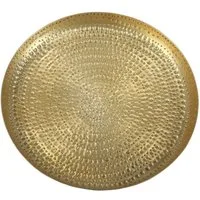 Casa Moro Tablett Orientalisches Teetablett Zana Ø 33 cm Aluminium Hammerschlag Optik, Aluminium, Rundes Serviertablett