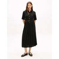 Tommy Hilfiger Hemdblusenkleid GOLD BUTTON MIX MEDIA DRS mit Bindegürtel