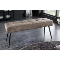 riess-ambiente Sitzbank BOUTIQUE 100cm antik taupe /schwarz – Microfaser, Metallbeine, modern (Einzelartikel, 1-St), strapazierfähig & im modernen Stil – ideal für Flur oder Wohnbereich