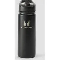 Myprotein Flip-Trinkhalmflasche aus recyceltem Metall, 500 ml – Schwarz
