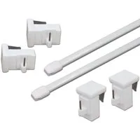 dekondo Gardinenstange Vitragestange "Bali" - 2 Stück -, ausziehbar, Fenstermontage, ohne Bohren, ohne Kleben, inkl. 4x klemmbare Fensterhaken für einen Klemmbereich von 10-27 mm