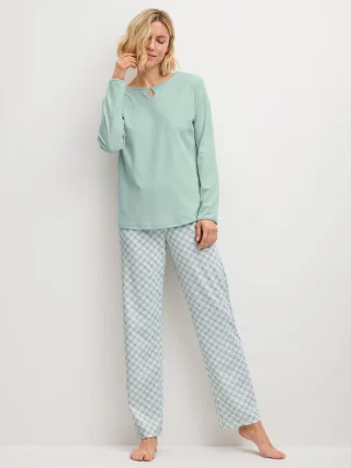 CALIDA - DAMEN Pyjama light aqua - Gr. - M