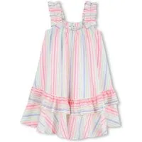 Billieblush A-Linien-Kleid BILLIEBLUSH Gestreiftes Kleid mit Volants & Pailletten – Bunt