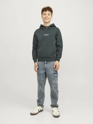 JACK&JONES - JORVESTERBRO SWEAT HOOD NOOS MNI Forest River - Gr. - 116