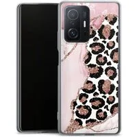 DeinDesign Handyhülle Leopard Glitzer Look Marmor Patterns and Textures Smooth Pink, Xiaomi 11T Pro 5G Slim Case Silikon Hülle Ultra Dünn Schutzhülle