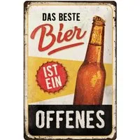 Nostalgic-Art Metallschild Blechschild Metallschild 30 x 40 cm -Das beste Bier ist ein offenes