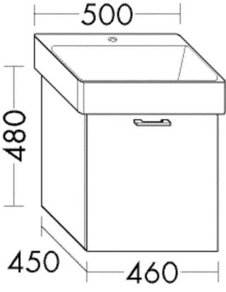 Burgbad Waschtischunterschrank System 30 Preisgruppe 4 Sana 480x460x450 Eiche Weiß, WWLM046F6335 WWLM046F6335