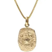 trendor Kette mit Anhänger Krebs Sternzeichen Gold 333 / 8K mit vergoldeter Silberkette