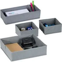 relaxdays Schubladeneinsatz 4-teiliger Schubladen Organizer Vlies (4 St., 4er Set)