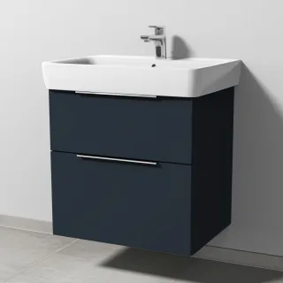 Sanipa 3way Waschtischunterbau zu Geberit Renova Plan Waschtisch mit 2 Auszügen, Marine-Matt UP8761R