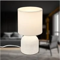 Briloner Leuchten Tischleuchte LED Tischlampe Wohnzimmer Keramik Kommodenlampe E14, ohne Leuchtmittel, Tischlampe max. 10W Schlafzimmer Wohnzimmer Nachttisch