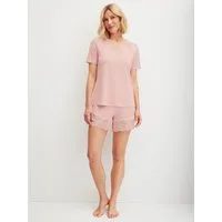 CALIDA Shorty Elegant Dreams (2 tlg) feminine Details-Spitze, seidig-weicher Griff, Kurzarm