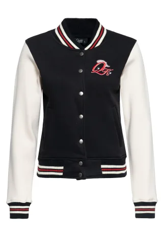 Queen Kerosin Damen College Sweatjacke Rebel at Heart schwarz