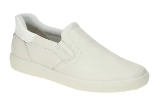 Ecco 470853 SOFT 7 LADIES Slip On Sneaker Wei? Lackleder G+H Weite