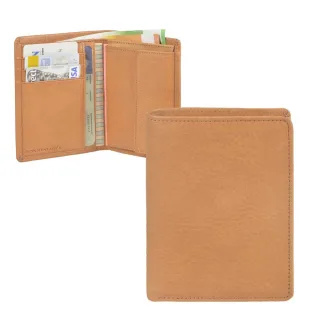 Geldbörse Hochformat Leder naturbraun 9x12cm | Sonnenleder Weser R. Ein zeitloser Organizer für Ihre Finanzen in hochwertiger Verarbeitung.