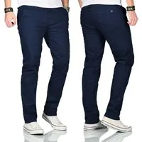 Maurelio Modriano Straight-Jeans Maurelio Modriano Herren Designer Chino Hose Schwarz MM-002 mit Stretchanteil