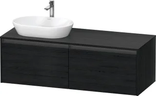 Duravit Ketho.2 Konsolenwaschtischunterbau wandhängend Eiche Schwarz Matt 1400x550x459 mm - K24888L1 K24888L16160000